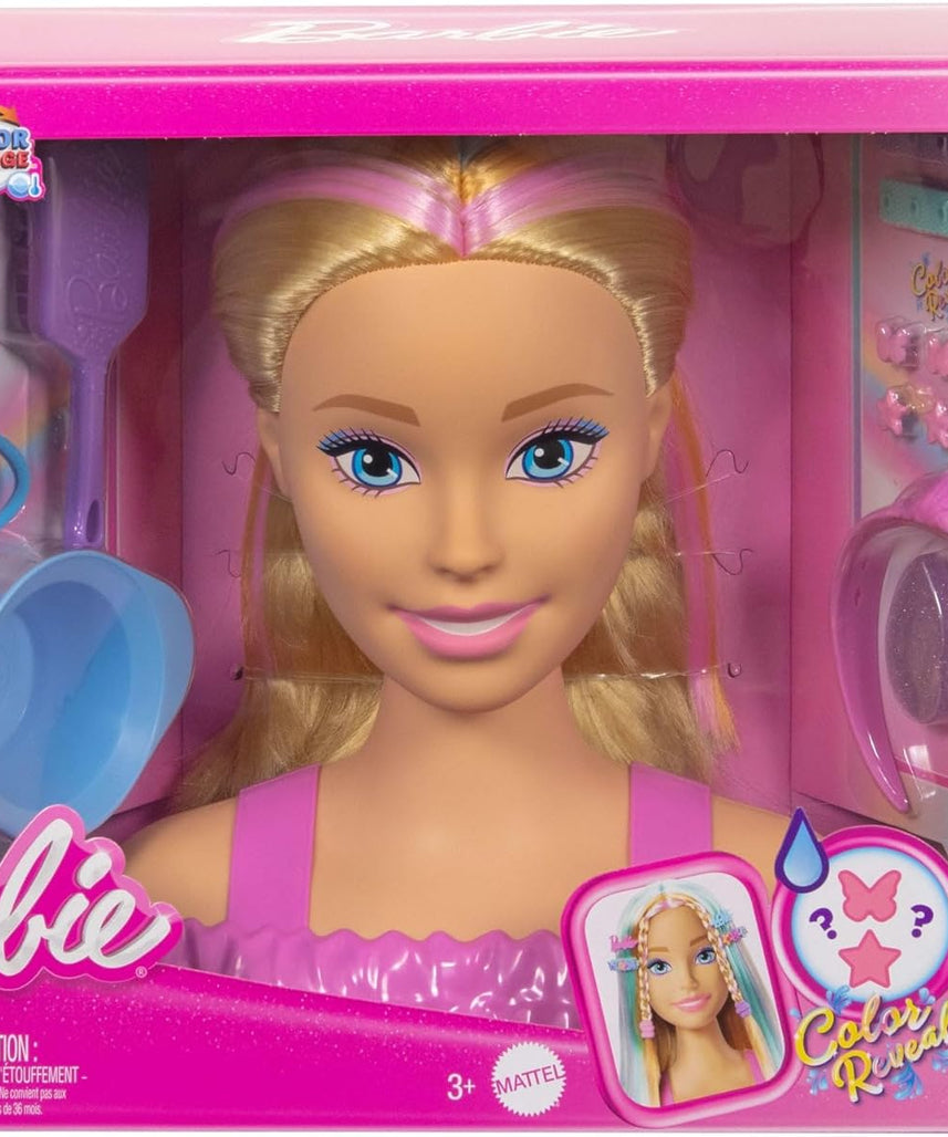 Barbie - JFG81 Blonde Hair Styling Head with 20+ Styling Accessories Including Star, Butterfly and Colour Changing Hair Clips
