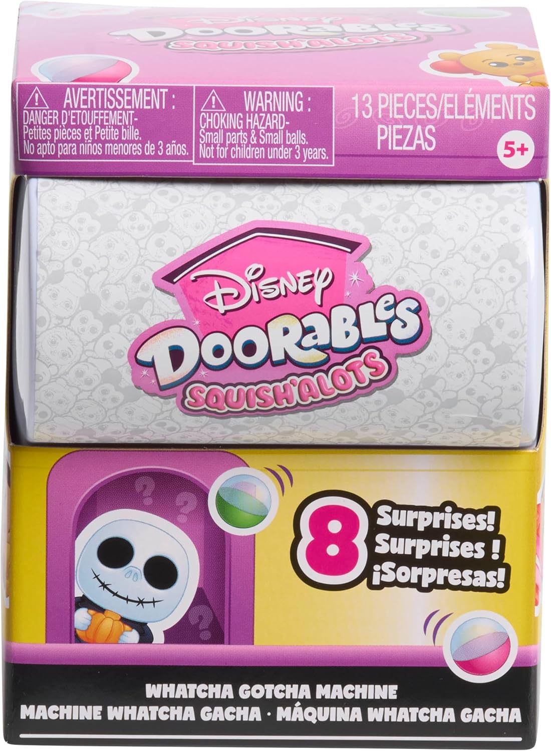 تتميز سلسلة Disney Doorables Squish'Alots 3 بـ 1 مجسم صغير و3 مجسمات صغيرة (0.65 بوصة) وملصقين، واحدة من 10 مجسمات ألعاب أطفال قابلة للتجميع، لعبة أطفال مرخصة رسميًا للأعمار من 5 سنوات فما فوق من Just Play