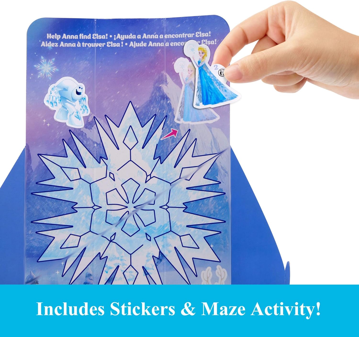 Mattel Disney Frozen Anna Fashion Doll Set Spin & Reveal with 11 Surprises Including 5 Accessories, 5 Stickers and a Play Scene Inspired by Disney Movie JBG60