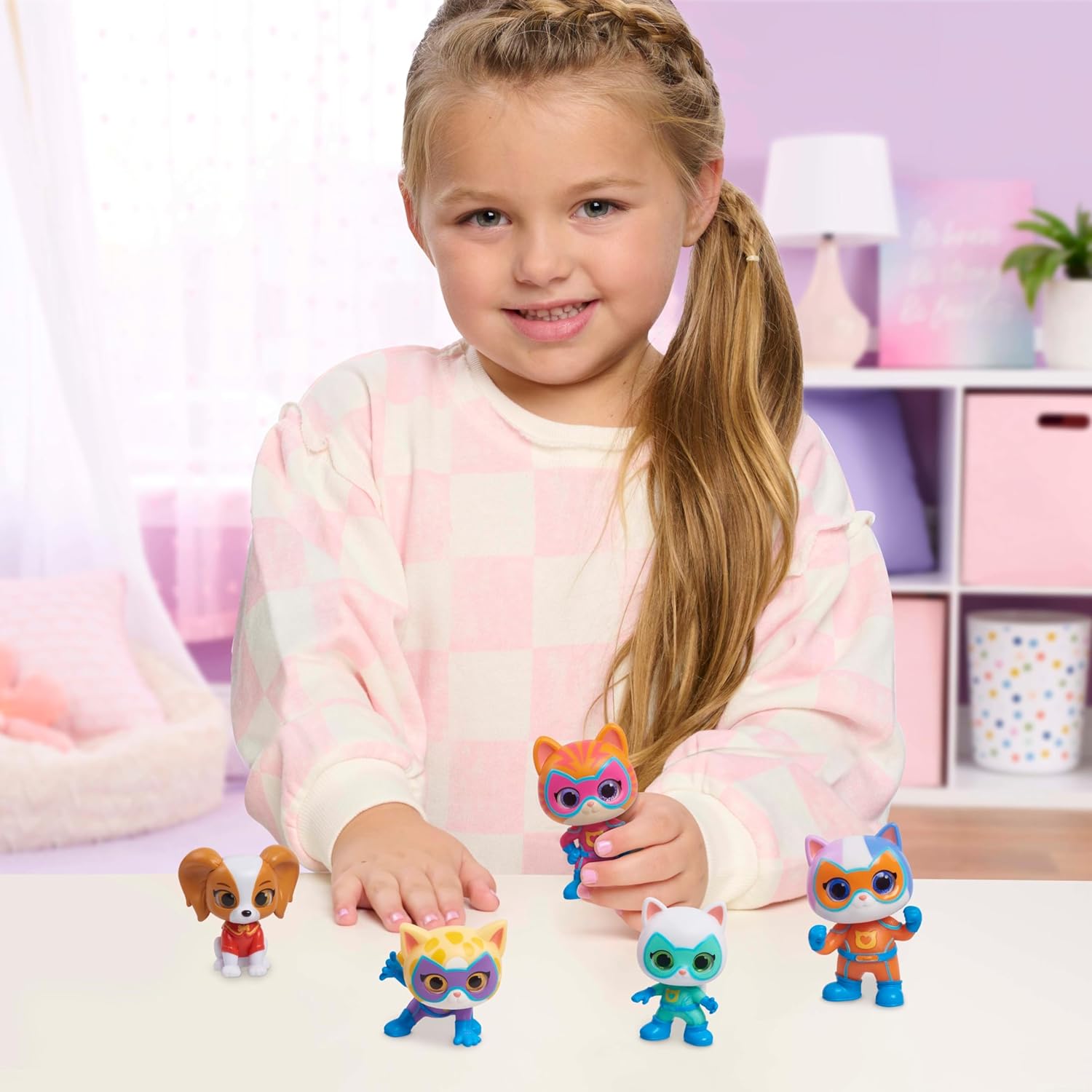 Disney Junior SuperKitties Hero Squad 5-Piece Figure Set by Just Play, Kids Toys for Ages 3+