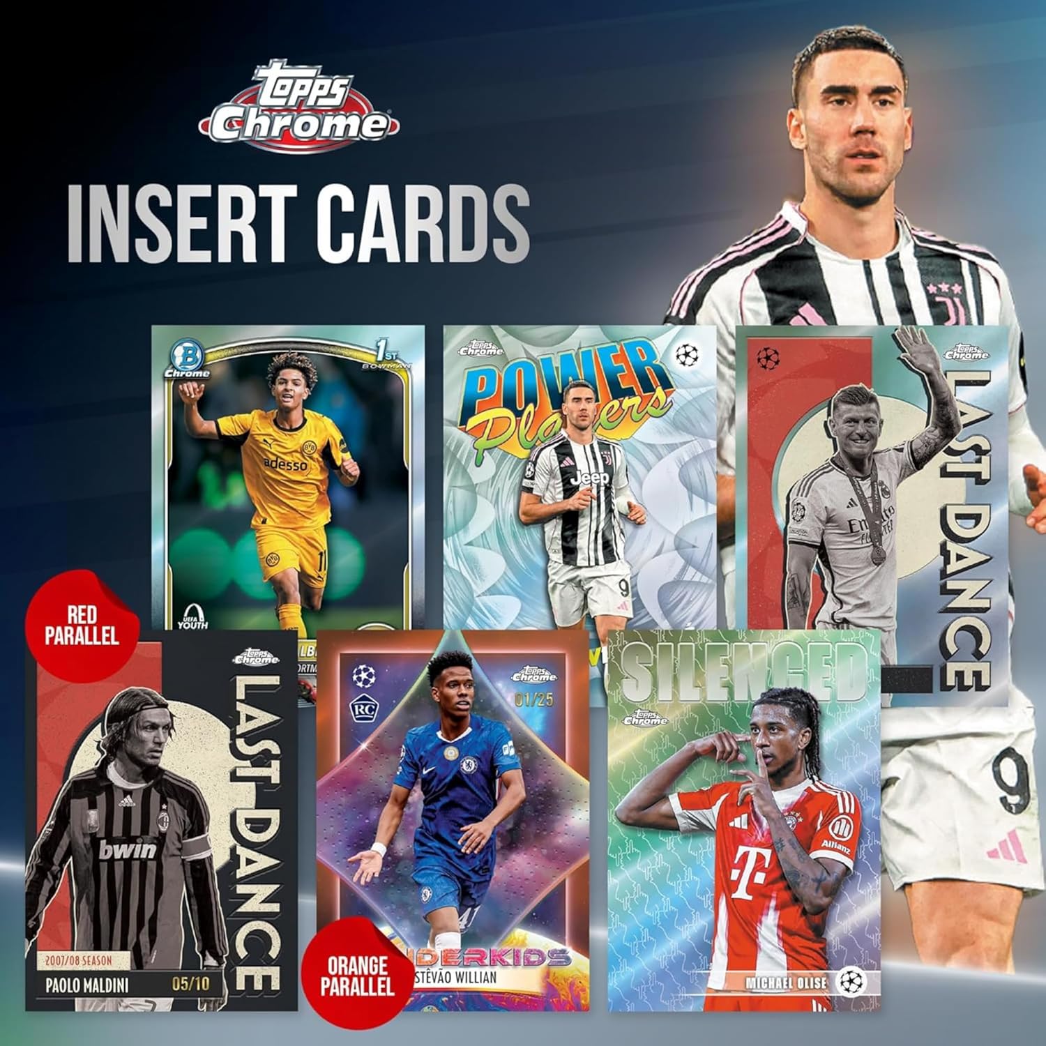 Topps UEFA Club Competitions Chrome 2025/26 Hanger Pack Trading Cards, 15 Cards Per Pack, Exclusive Pulsar Parallels, Autograph Chase Cards, Official UEFA Football Collectibles