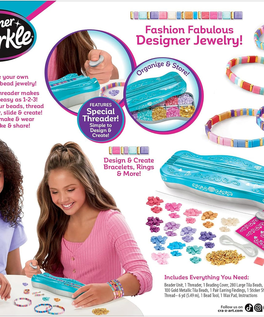 CRA-Z-ART Shimmer N Sparkle Fashion Bead Jewellery Studio, Bracelet & Friendship Bracelet Maker Kit for Girls 8+