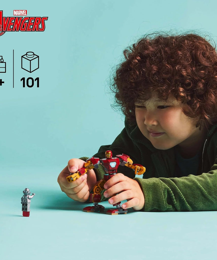 LEGO | Marvel Iron Man Mech vs. Ultron - Buildable Super Hero Toy with 2 Minifigures - Build-and-Play Figure Set - Ramadan Gift for 6 Plus Year Old Boys & Girls 76307