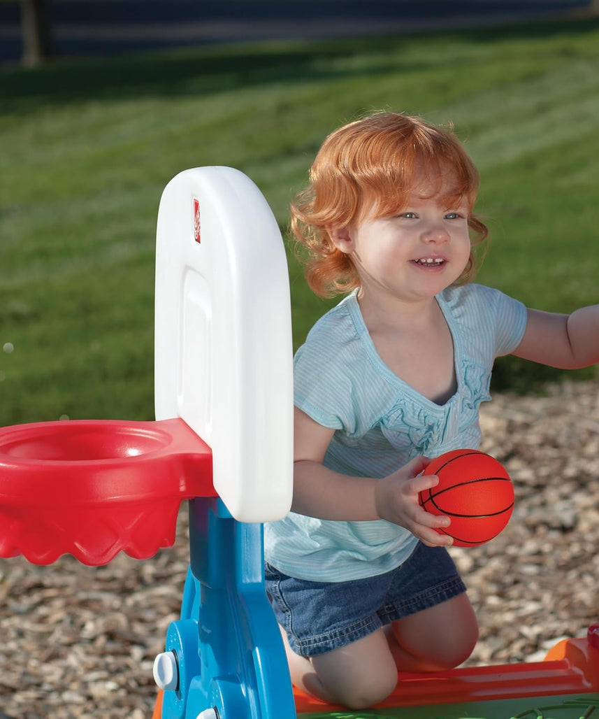 Step2 Game Time Sports Climber, Outdoor Playset with Slide Basketball Hoop and Soccer Goal, Active Fun Toy for Kids Boys and Girls Age 2 to 6, Durable Plastic Multicolor Backyard Activity Center