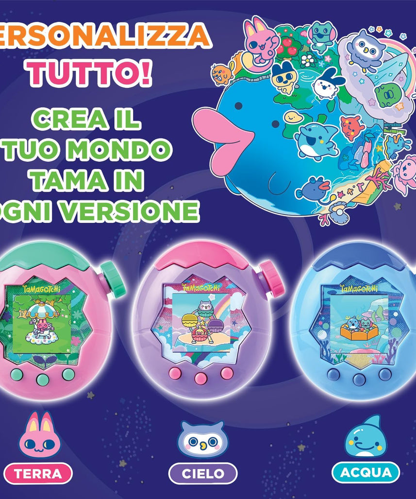 Bandai - Tamagotchi Paradise Ciel - Virtual Animal to Raise - Tamagotchi with Zoom Wheel - Interactive Toy in French - Purple and Pink Sky Model - Children's Toy Age 6+ - 43423