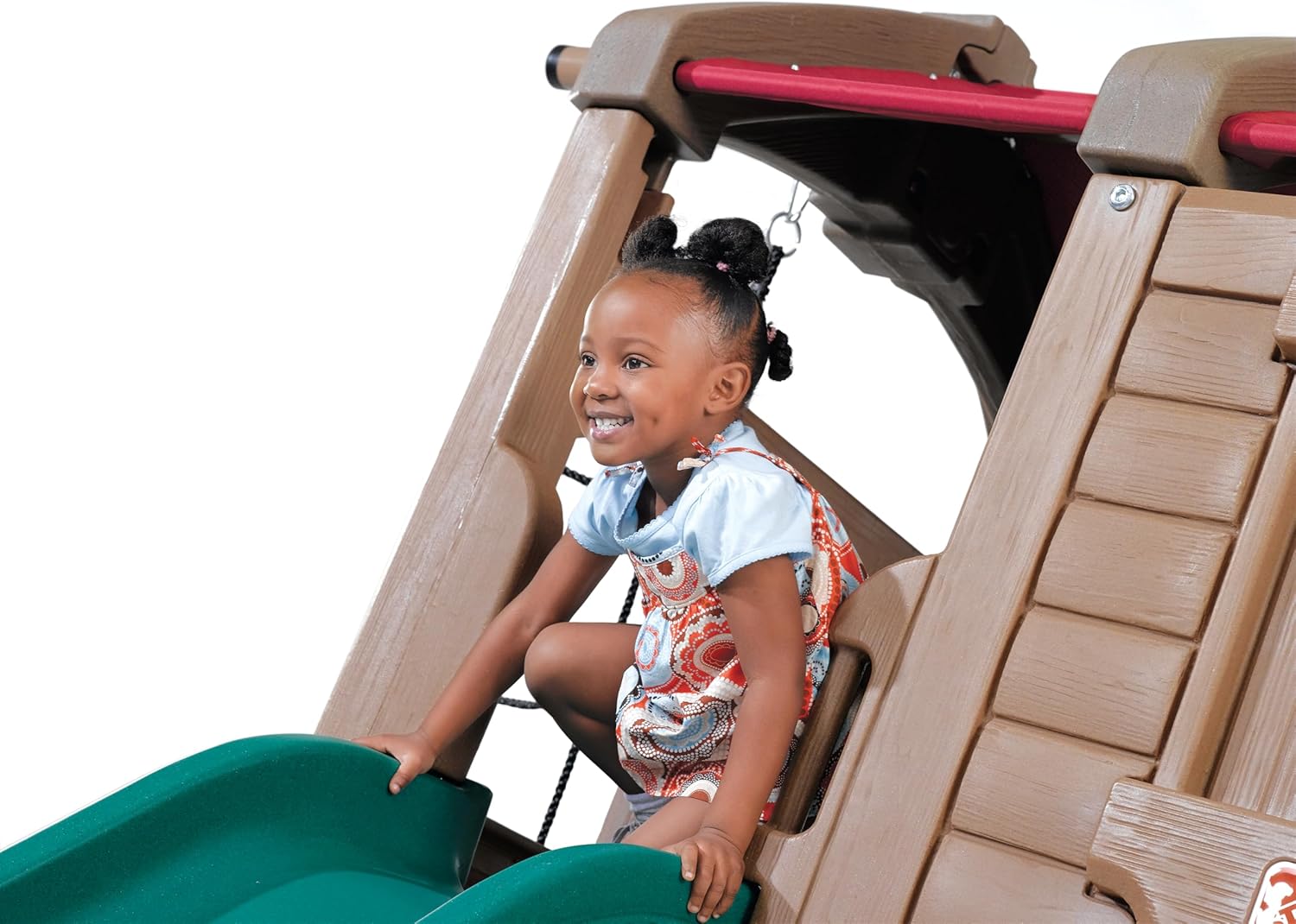 Step2 Adventure Lodge Play Center Climber and Slide, Two Story Clubhouse with Swings and Rope Ladder, Outdoor Playset for Kids 3+