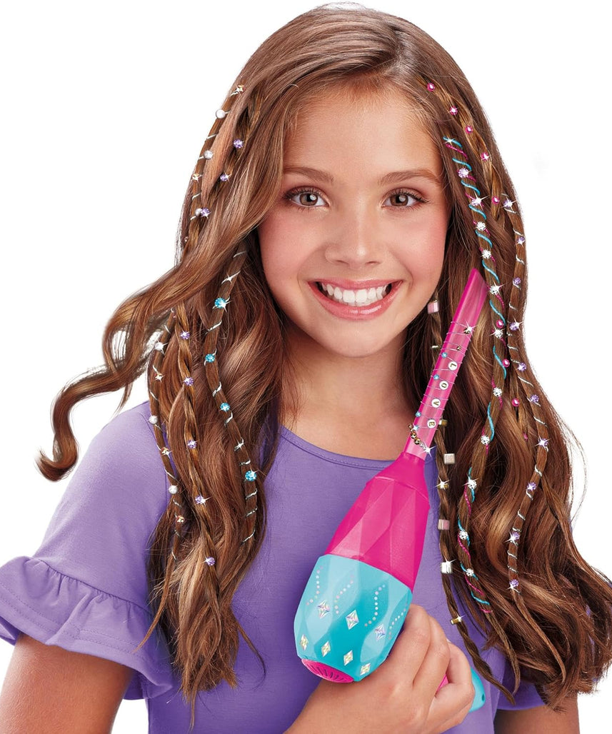 CRA-Z-ART Shimmer N Sparkle Real Sparkling Gem Air Styler Create beaded gem threads for childrens hair Present for girls aged 8 and over