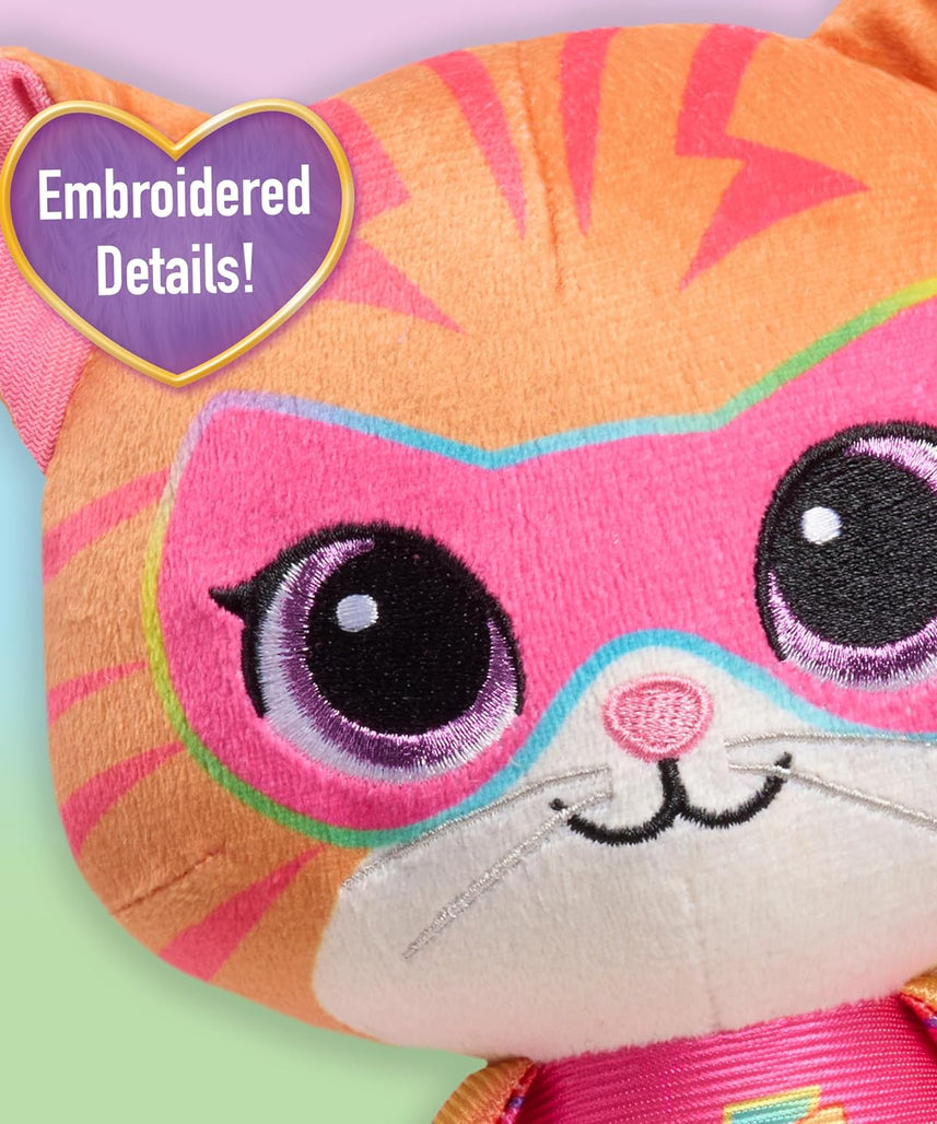 Just Play Disney Junior SuperKitties Su-Purr Charged 7-inch Small Ginny Plush Stuffed Animal, Ginny, Kitten, Kids Toys for Ages 2 Up