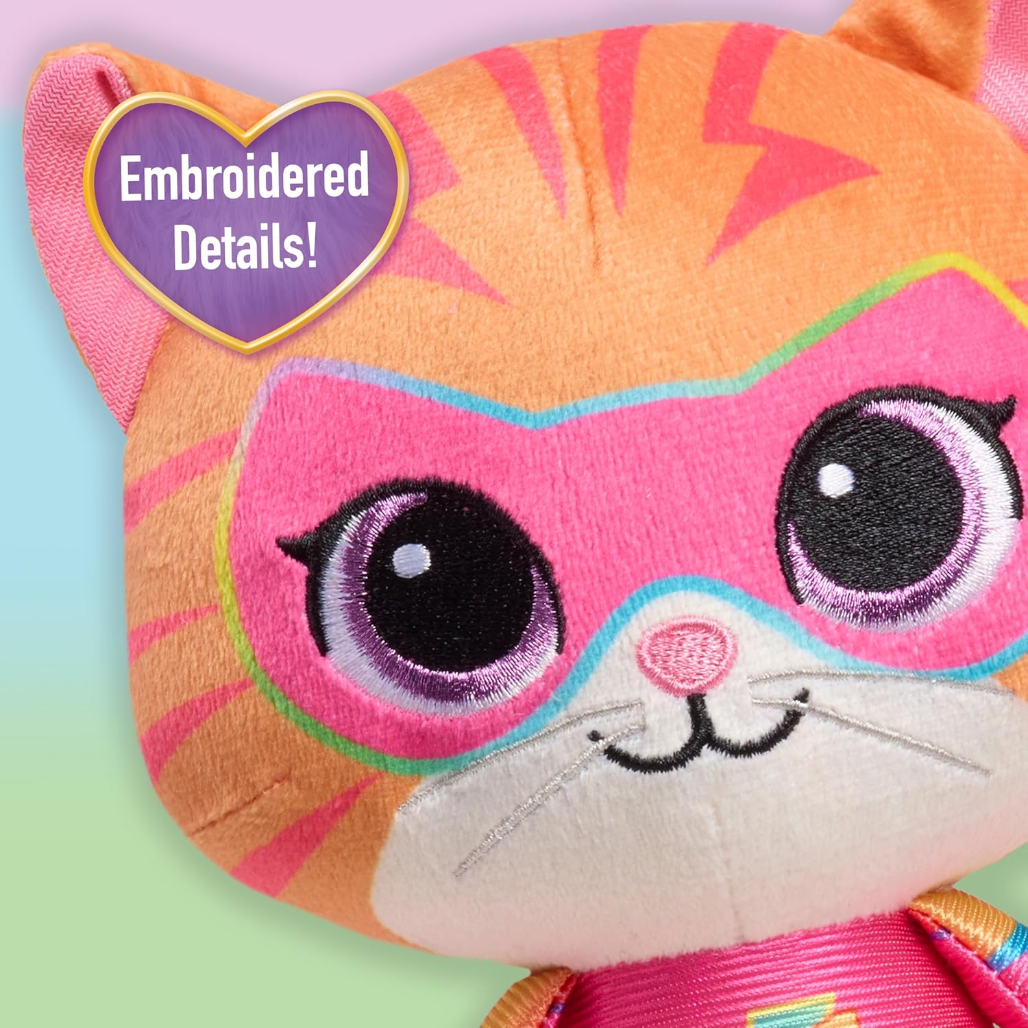 Just Play Disney Junior SuperKitties Su-Purr Charged 7-inch Small Ginny Plush Stuffed Animal, Ginny, Kitten, Kids Toys for Ages 2 Up