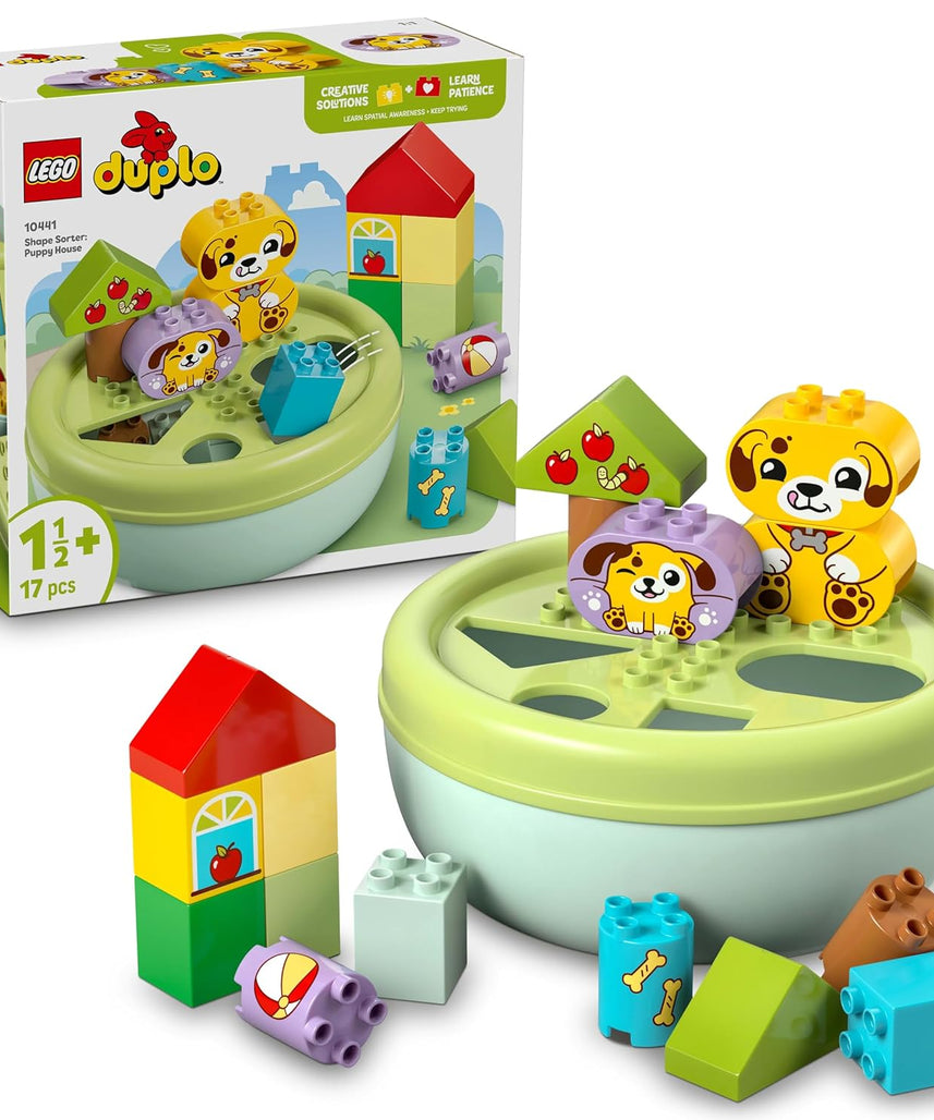 LEGO DUPLO Shape Sorter: Puppy House - Educational Sorting Toy for Toddlers, with Colourful Bricks in Various Shapes - Fine Motor Skill Development Set for 18 Month Old Girls & Boys - 10441