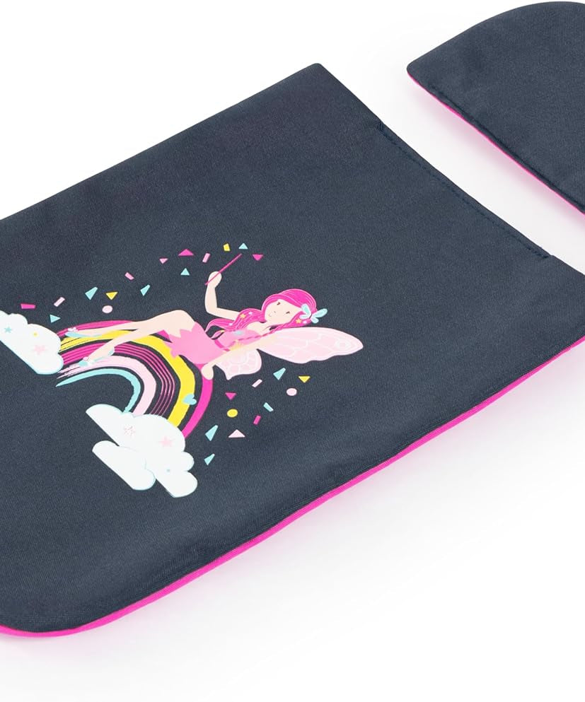 Bayer Pram Set Smarty for 46cm Dolls, Foldable Doll Stroller with Blanket, Pillow, and Integrated Basket, Role Play Toy for Kids, 3Y+ Years