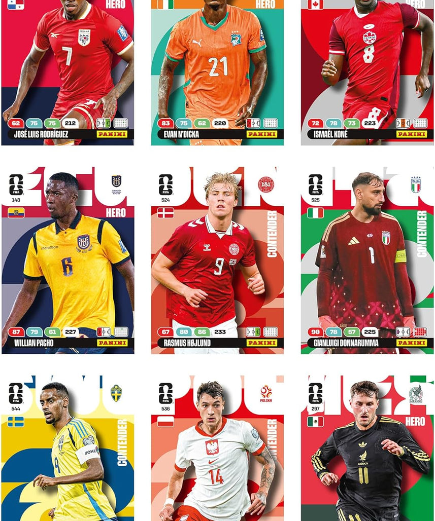 Panini FIFA World Cup 2026 Adrenalyn XL Classic Tin Trading Cards, 8 Packs with Limited Edition Cards and Golden Baller, Official Football Collectible Card Game Set for Kids and Collectors Age 6+