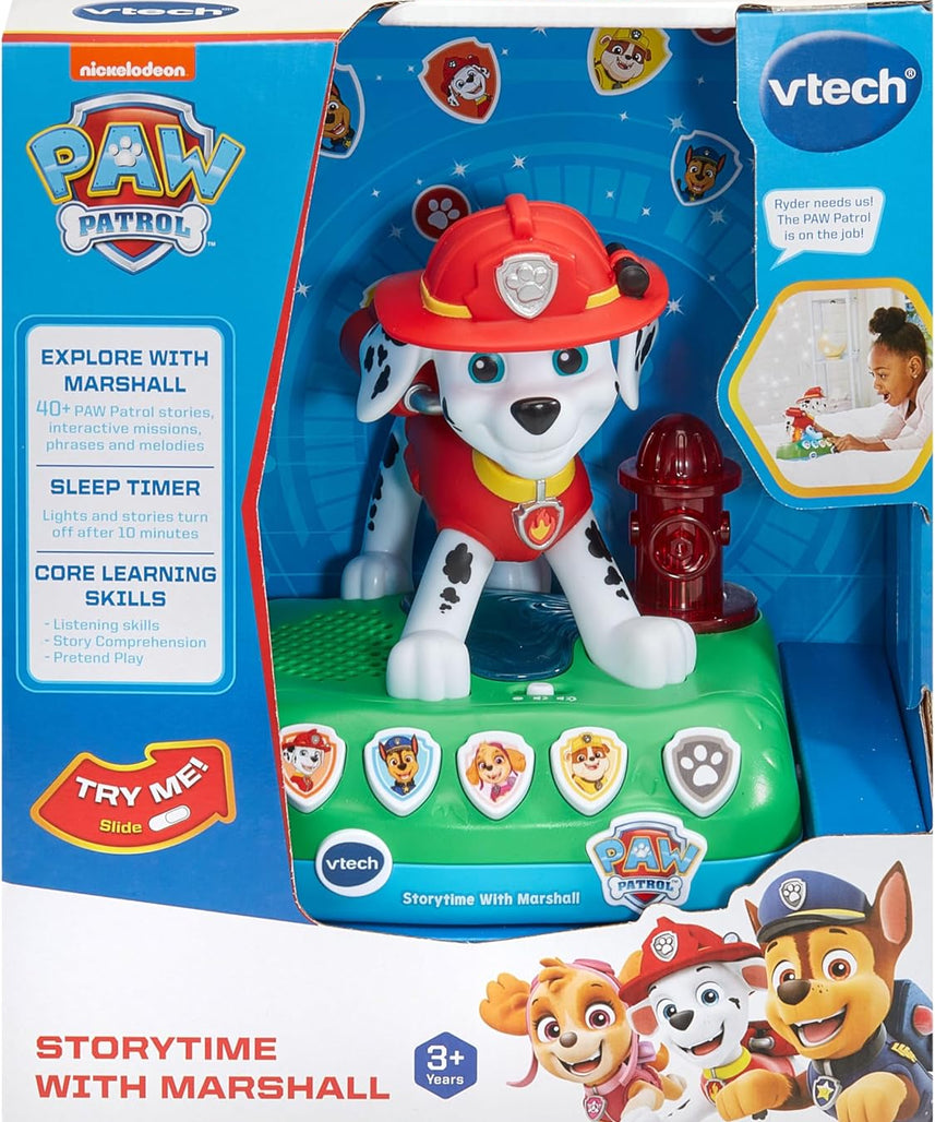 VTech PAW Patrol Storytime With Marshall, Interactive Storytelling Toy, 4 Engaging Stories, Music and Sounds, Night Light and Sleep Timer, Imaginative Screen-Free Play, Gift for Kids Ages 3-5 Plus, English Version