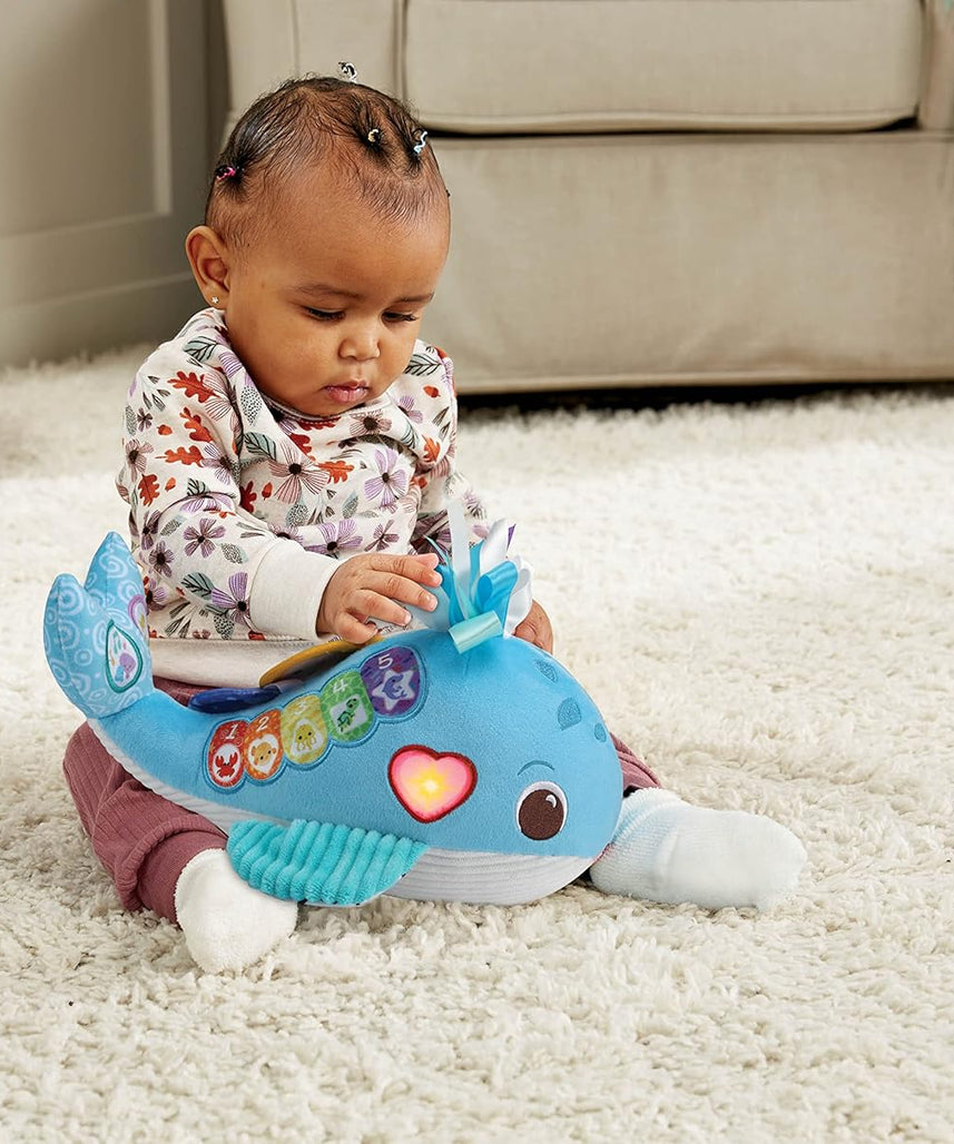VTech Baby Snuggly Sounds Whale Interactive Sensory Toy with Lights Music and Textures for Infants 3 Months and Up