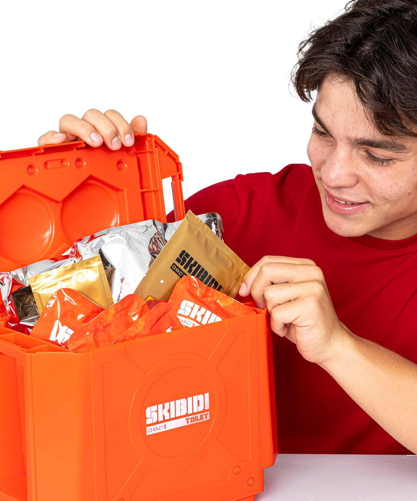 Skibidi Toilet Giant Mystery Loot Box, Official Mystery Surprise Box with 20 Collectible Items, Exclusive 10 Inch Titan Figure for Kids 13+