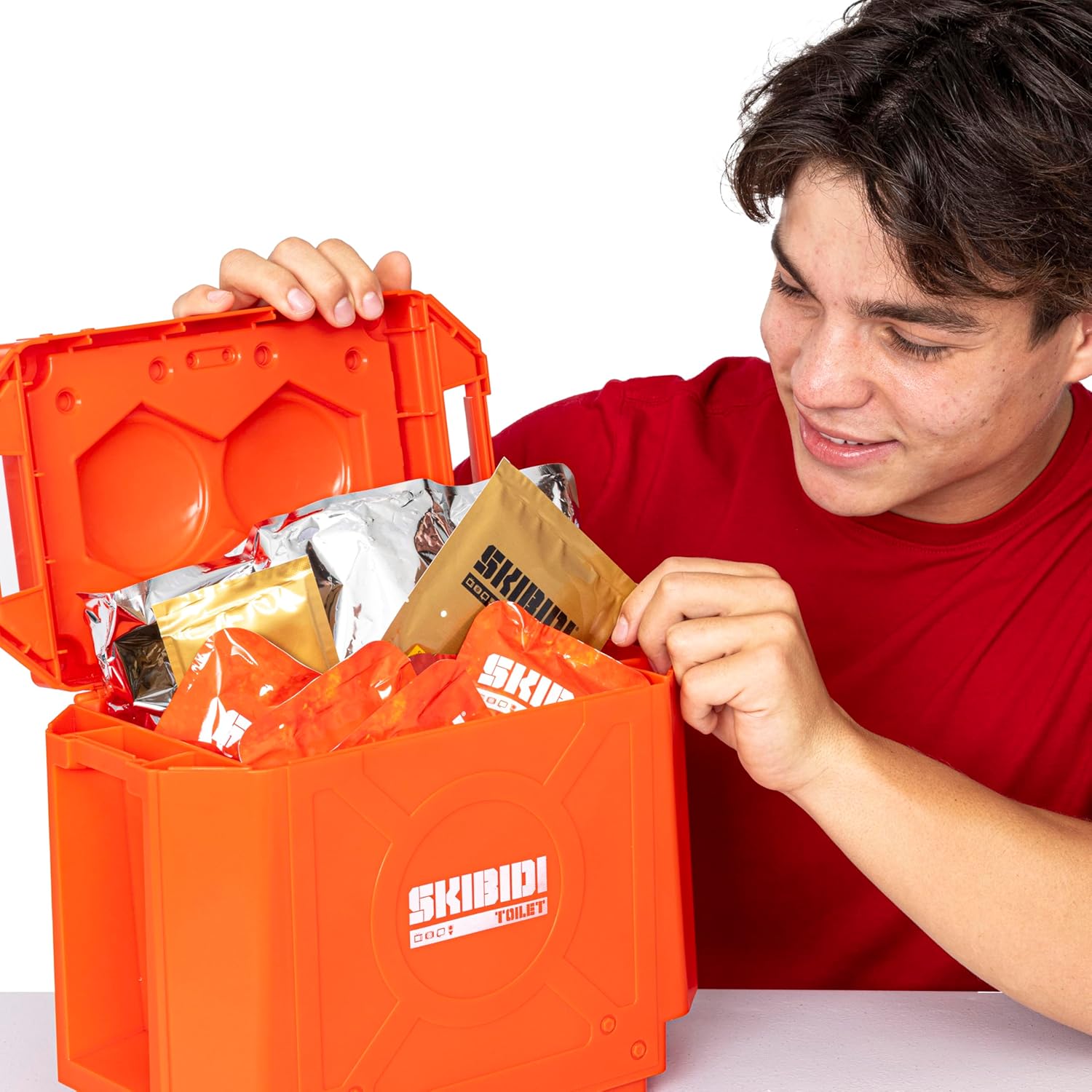 Skibidi Toilet Giant Mystery Loot Box, Official Mystery Surprise Box with 20 Collectible Items, Exclusive 10 Inch Titan Figure for Kids 13+