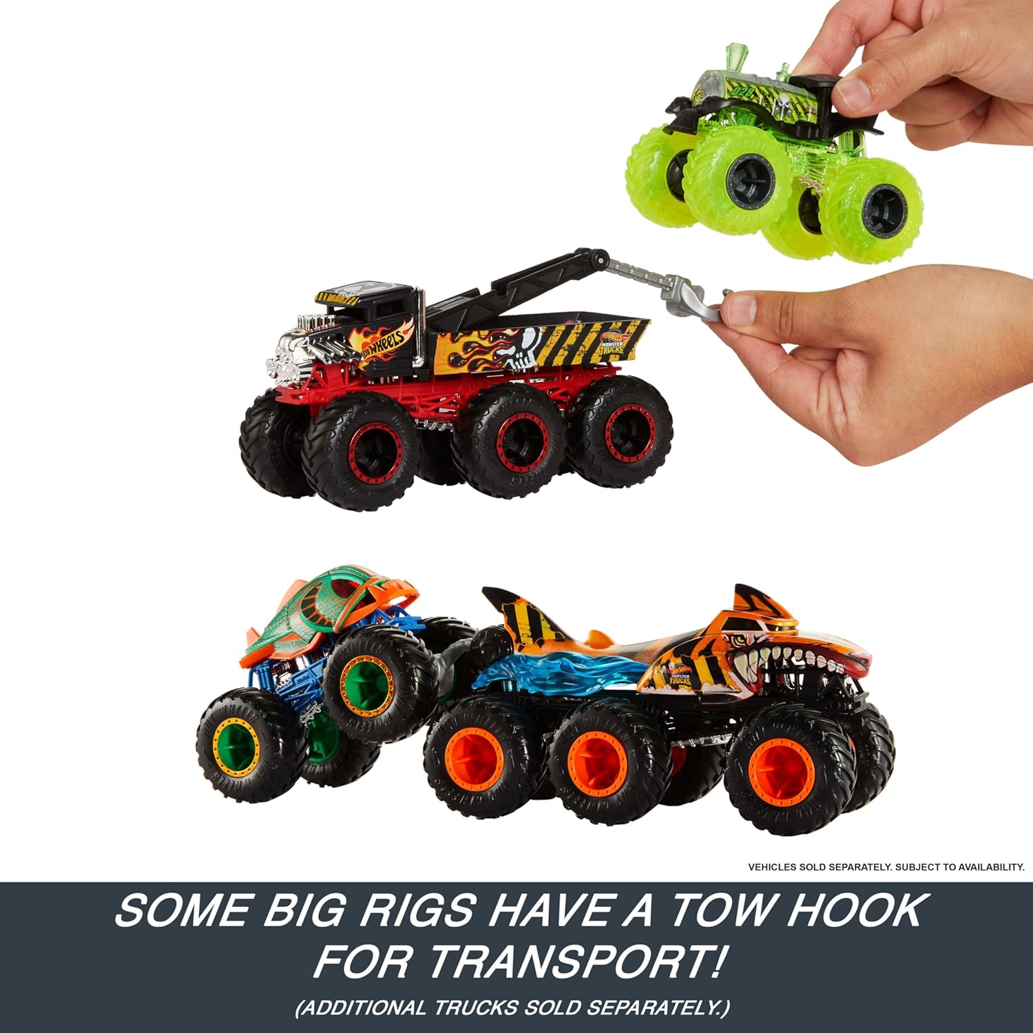 Hot Wheels Monster Trucks Big Rigs 1:64 Scale Die-Cast Toy Truck with 6 Wheels – Collectible Monster Truck Vehicles for Kids and Collectors, Ages 3 and Up