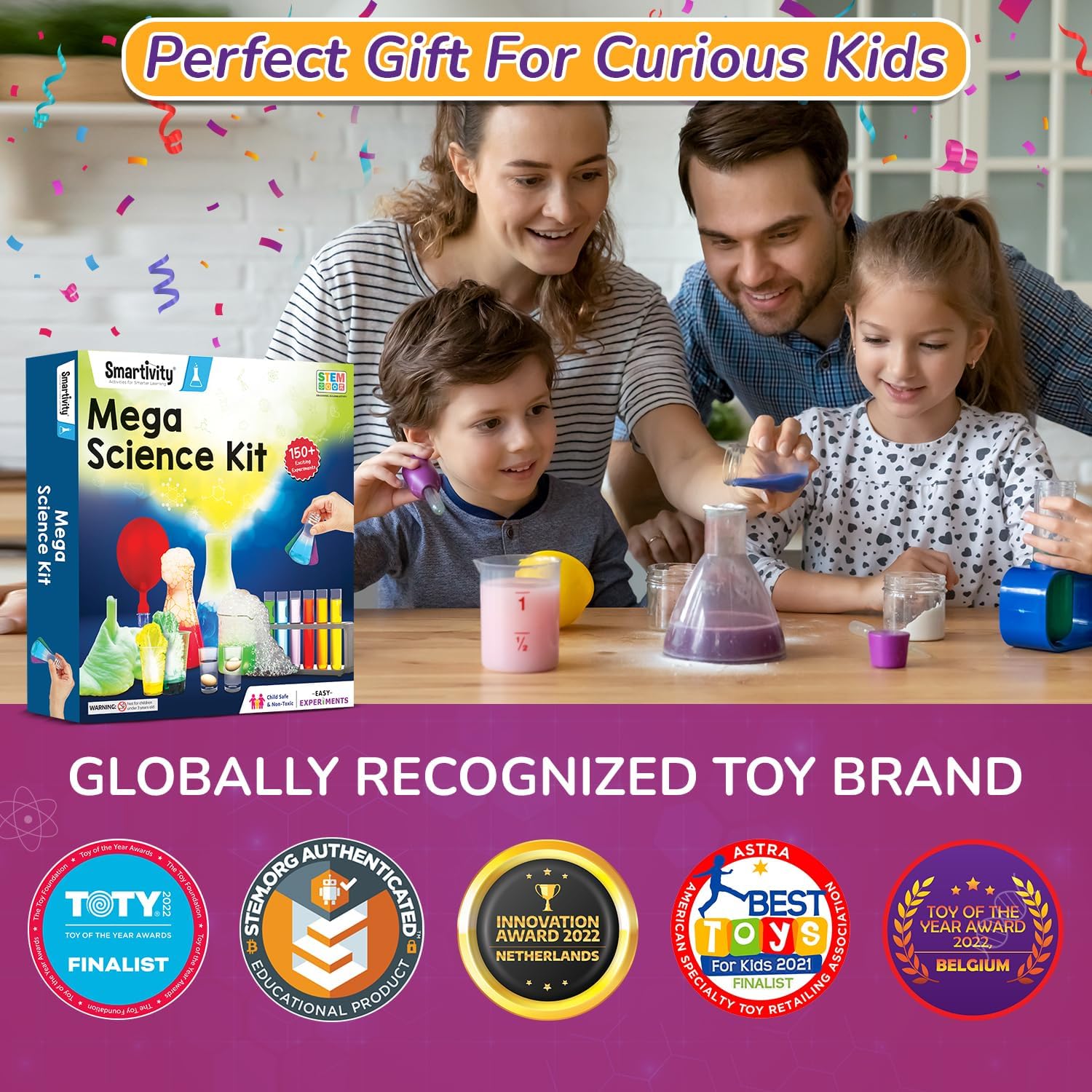 Smartivity Mega Science Kit 150+ Experiments STEM Chemistry Set for Kids 6+ Years, Educational Birthday Gift for Boys and Girls, Fun Science Experiment Toy