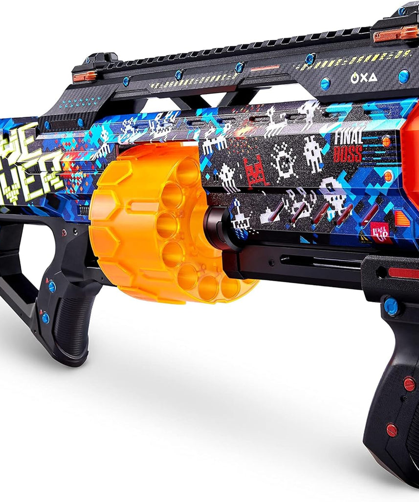 مسدس إكسل سكينز لاست ستاند بلاستر من إكسل سكينز، تصميم لعبة أوفر، سعة 14 سهمًا، تقنية إير بوكيت، مدى 27 مترًا / 90 قدمًا، مقبض تكتيكي وسكة، XS-36518_039279، للجنسين