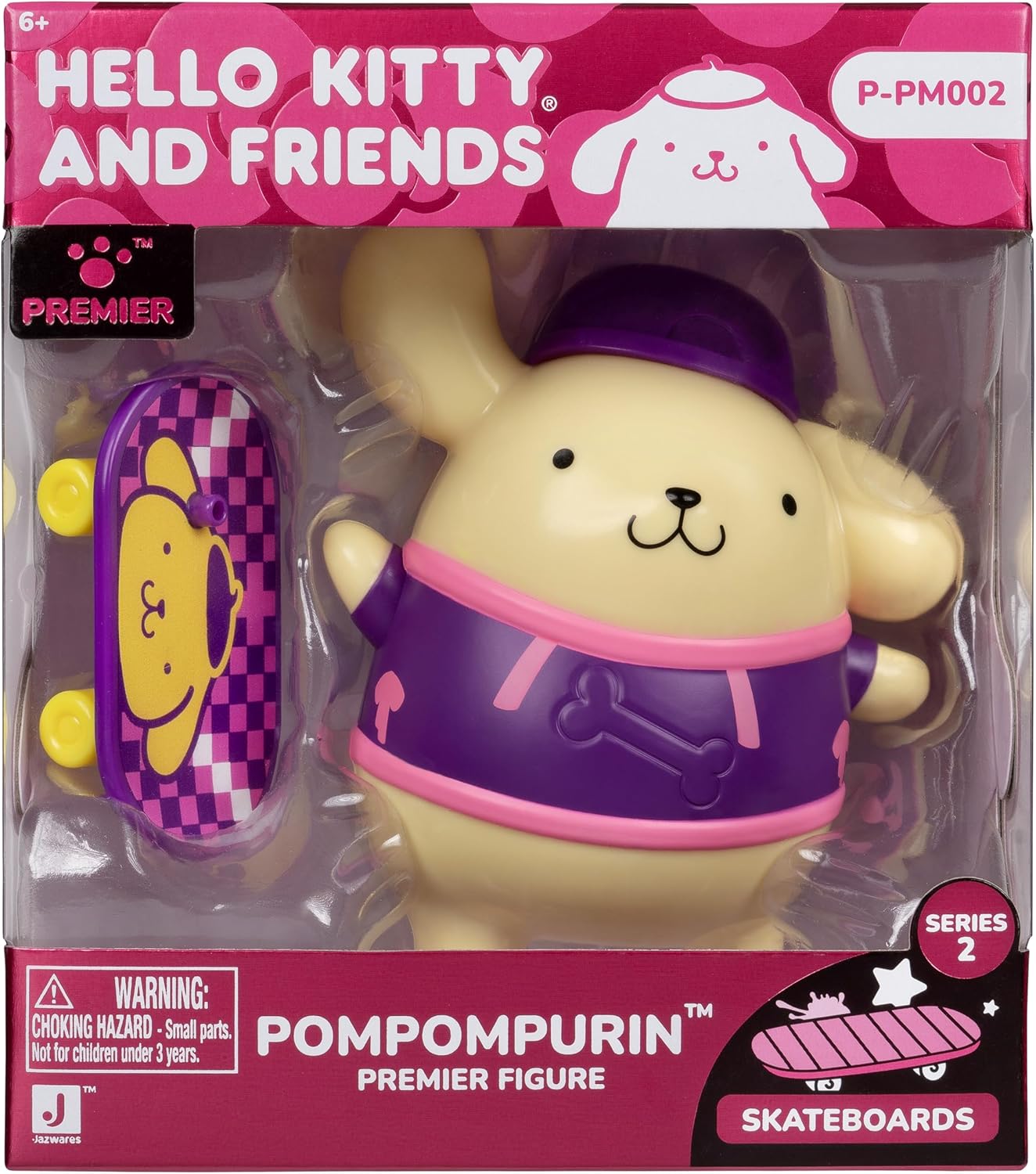 Jazwares Hello Kitty® and Friends - 4” Pompompurin™ Premier Figure with a Skateboard - Series 2 - Officially Licensed Sanrio Product from Ages 6+