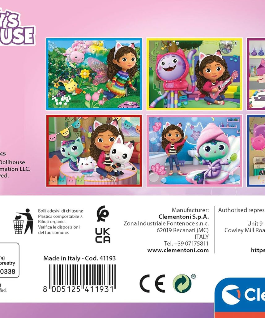Clementoni 41193 Gabbys Dollshouse Jigsaw Dollhouse 12 Pieces-Cube Supercolor Children 3-5 Years, Cartoon, Gift for Boy/Girls, Doll, Puzzle for Kids, Made in Italy, Multicolor