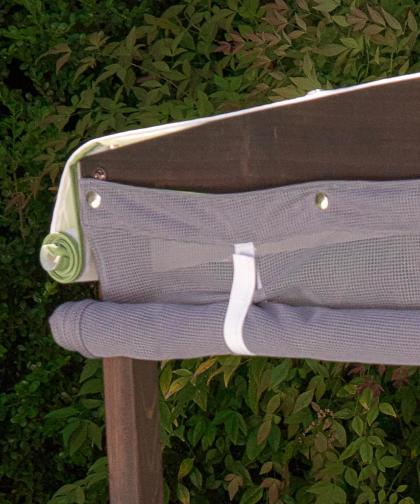 KidKraft 504 Cabana Sandbox, Wooden Outdoor Sandpit Playset, Mesh Canopy Cover, Storage Bins, Weather Resistant Wood, Backyard Sandbox for Kids Ages 2 to 8