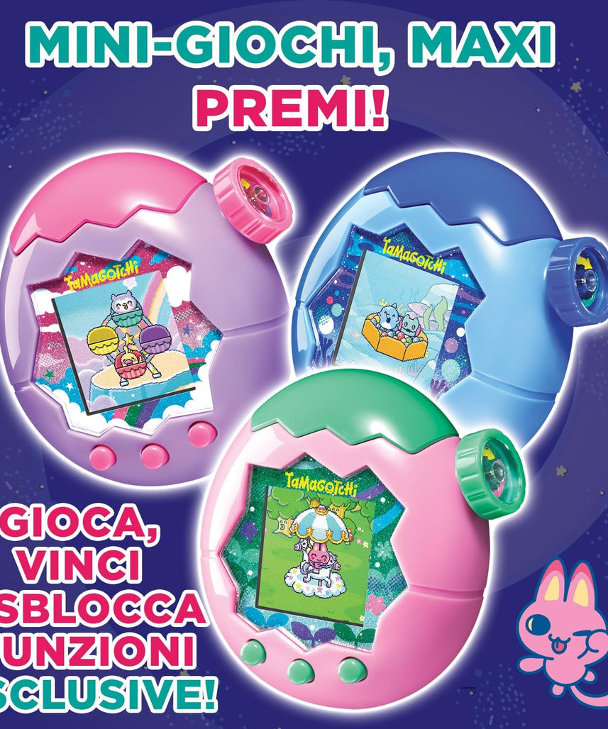 Bandai - Tamagotchi Paradise Ciel - Virtual Animal to Raise - Tamagotchi with Zoom Wheel - Interactive Toy in French - Purple and Pink Sky Model - Children's Toy Age 6+ - 43423