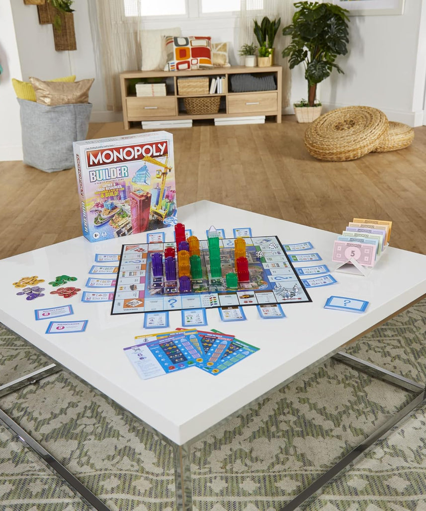Monopoly Builder Board Game by Hasbro, Strategy Family Game for Kids and Adults, Stack Buildings, Collect Points, Fun Competitive Gameplay, Ages 8+