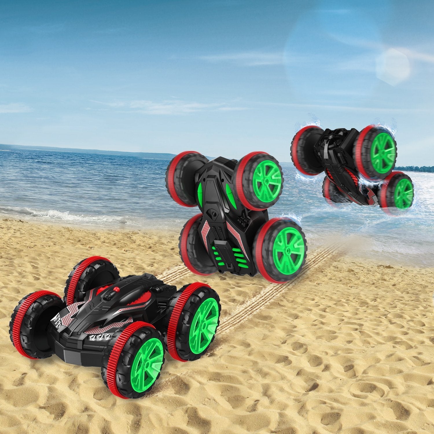 Crazon Amphibious RC Car, 2.4GHz Remote Control, Waterproof, Rechargeable Battery, 3+