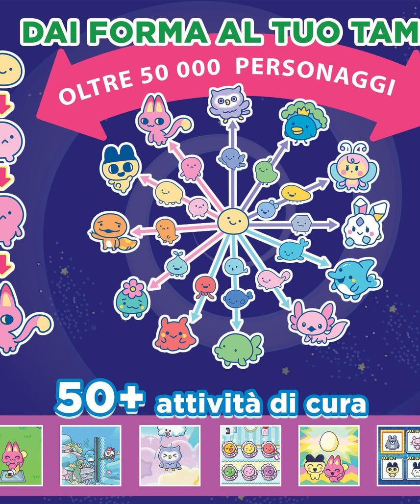 Bandai - Tamagotchi Paradise Ciel - Virtual Animal to Raise - Tamagotchi with Zoom Wheel - Interactive Toy in French - Purple and Pink Sky Model - Children's Toy Age 6+ - 43423