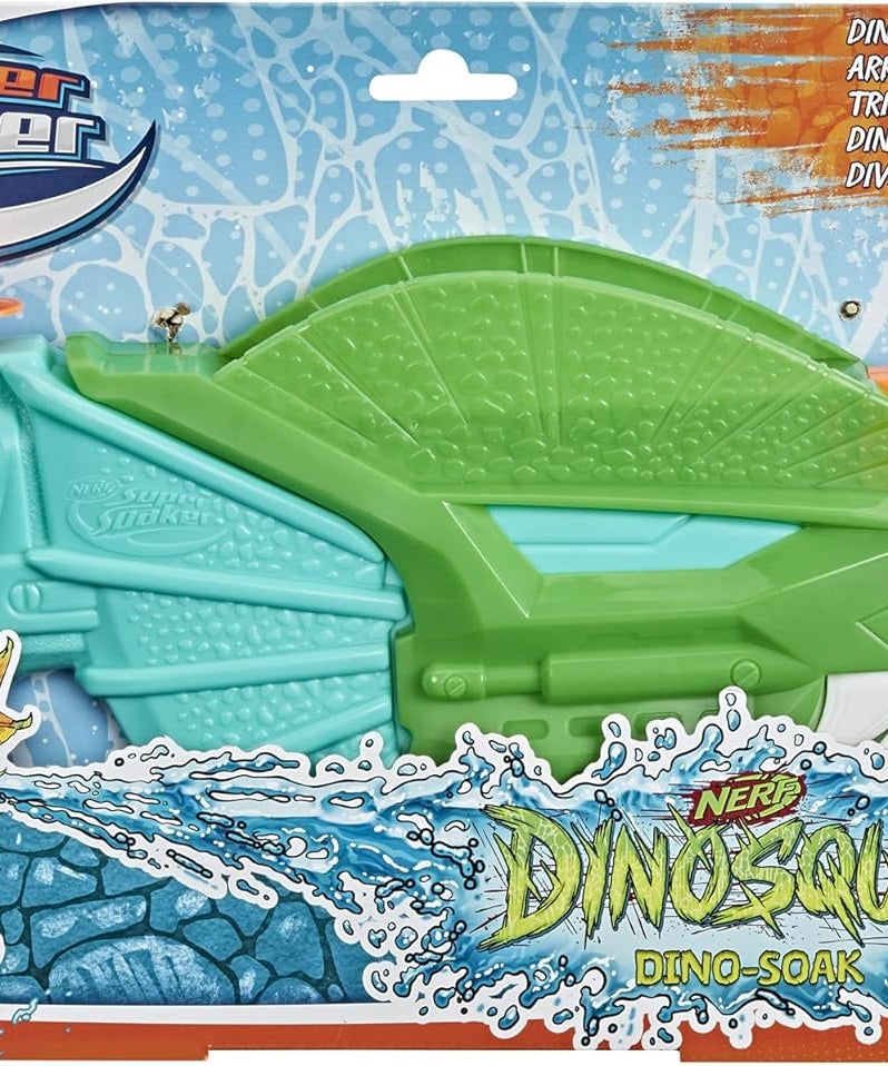 SUPERSOAKER Nerf DinoSquad Dino-Soak Water Blaster, Pump-Action Soakage, Dilophosaurus Dinosaur Design, Outdoor Summer Water Blaster, Multicolour