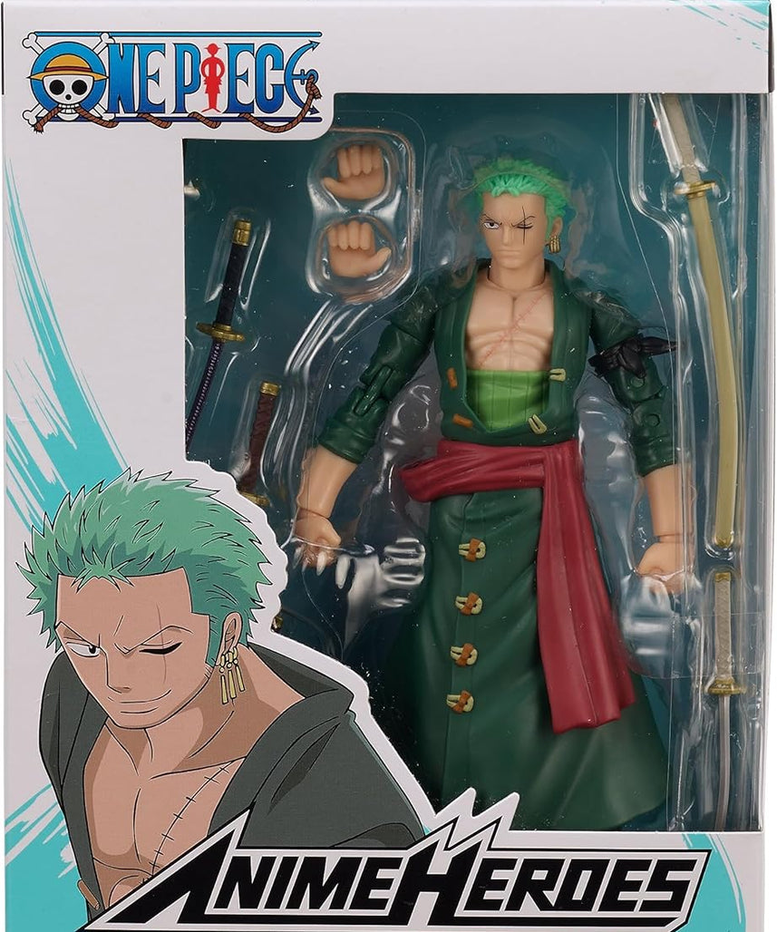 BANDAI One Piece Anime Heroes 6.5 Inches Roronoa Zoro, Multicolor, 36932