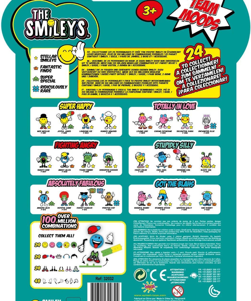 Splash Toys Smileys Characters Series 1 Figurines 5-Piece Pack, Collectible Themed Vinyl Figures for Kids and Fans, 3Y+ Years