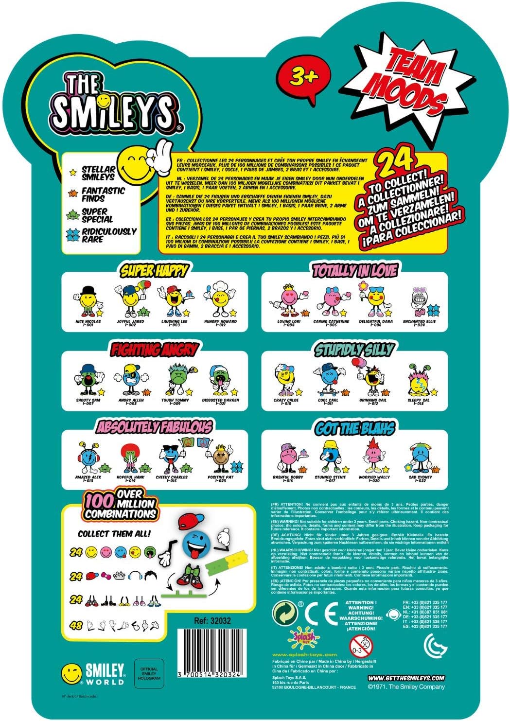 Splash Toys Smileys Characters Series 1 Figurines 5-Piece Pack, Collectible Themed Vinyl Figures for Kids and Fans, 3Y+ Years
