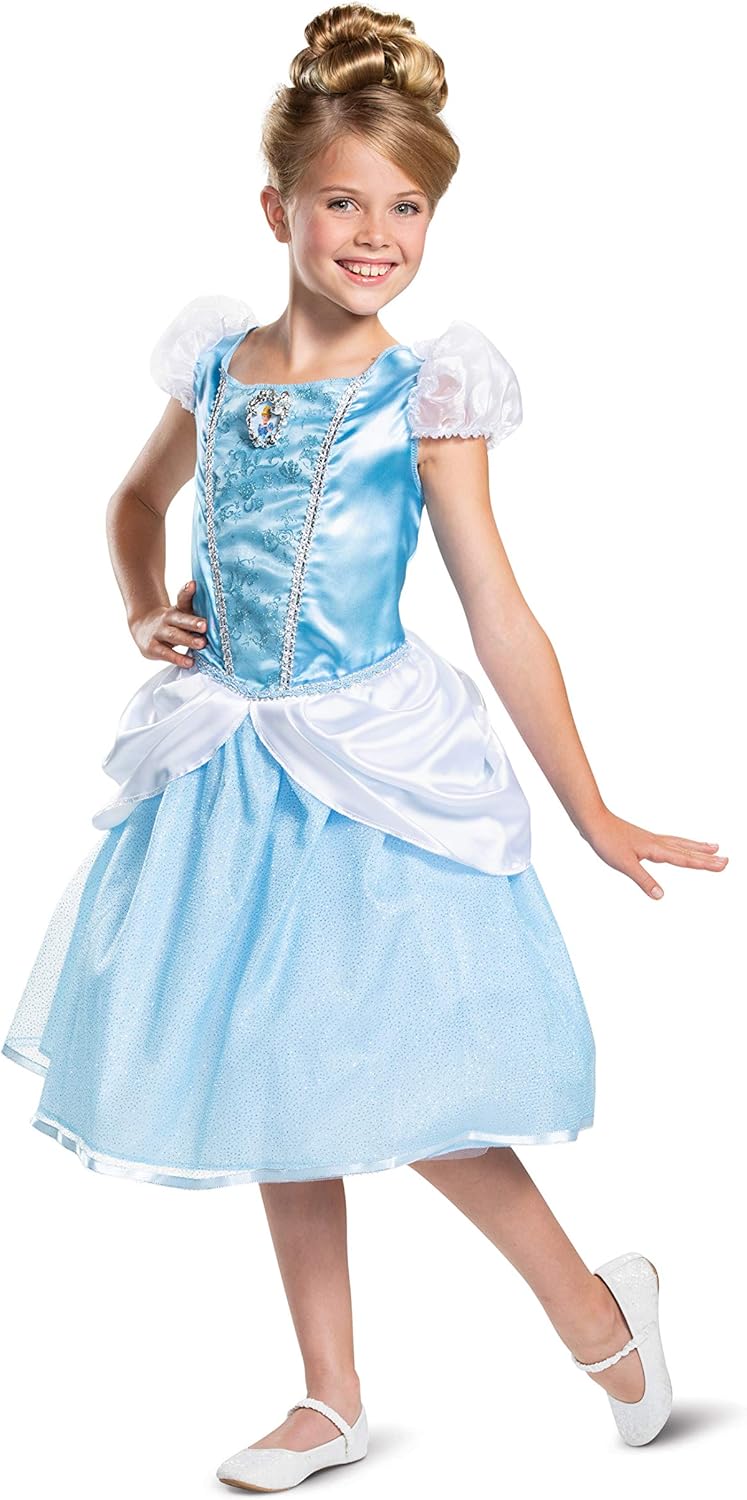 Disguise Disney Princess Cinderella Classic Girls' Costume, Blue, Small (4-6x)