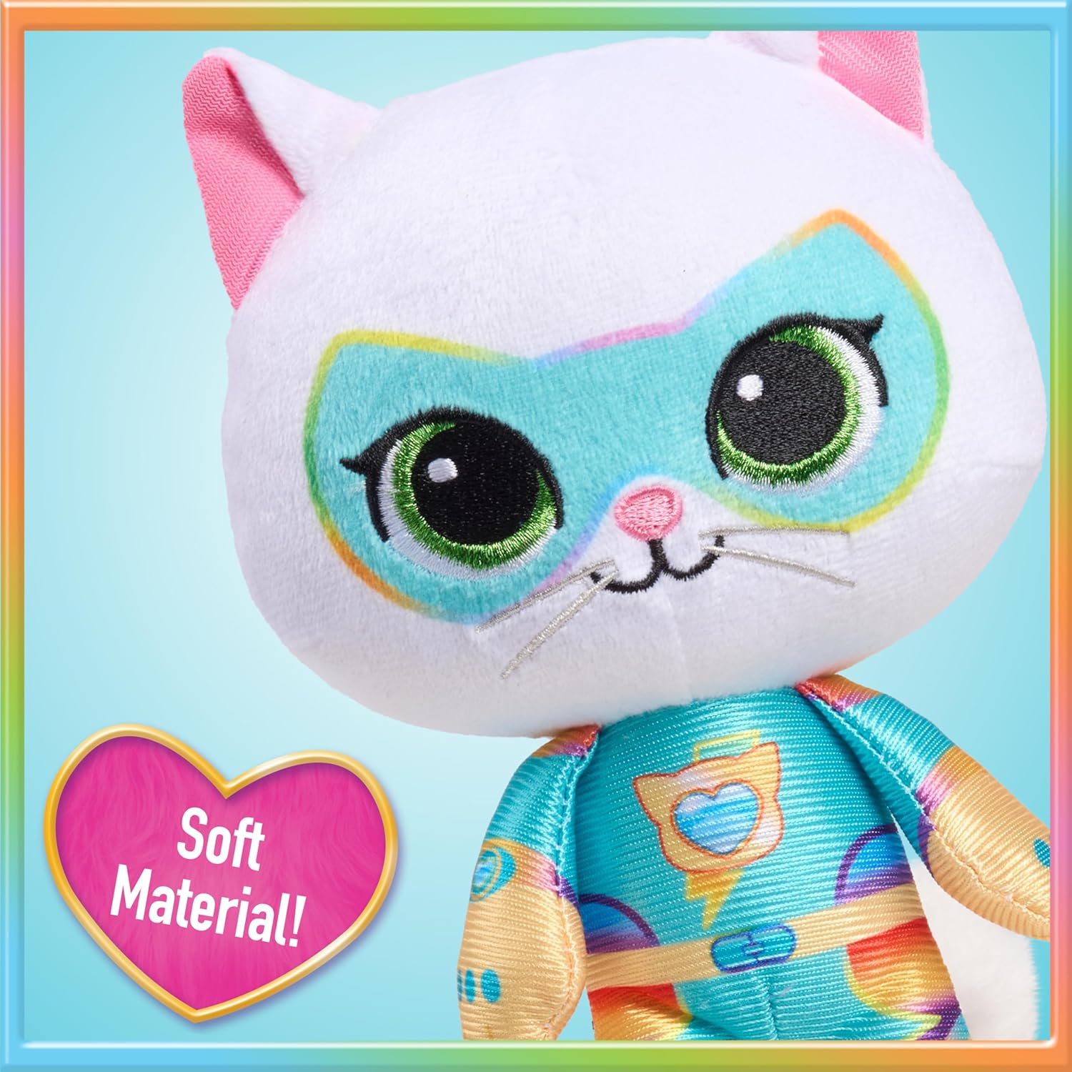 Disney Junior SuperKitties Su-Purr Charged 6.5-inch Small Bitsy Plush Stuffed Animal, Bitsy, Kitten, Kids Toys for Ages 2 Up by Just Play