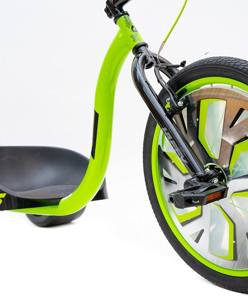 Huffy Green Machine Slider Drift Trike, 20 Inch Pedal Powered Ride On with Oversized Slick Wheels and Hand Brake, Outdoor Spin and Drift Trike for Kids 4Y+