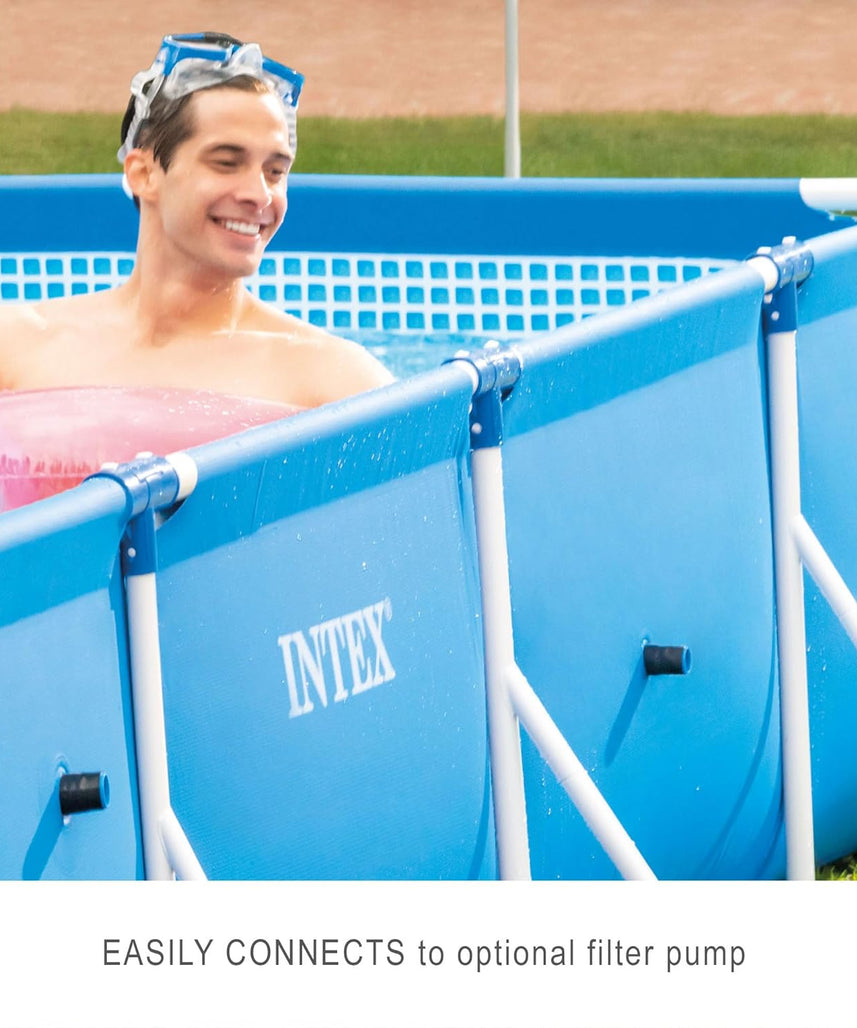 Intex 28273NP Rectangular Frame Pool – 17.7 x 86.6 x 33.1 inches (450 x 220 x 84 cm), Durable Above-Ground Pool for Summer Fun