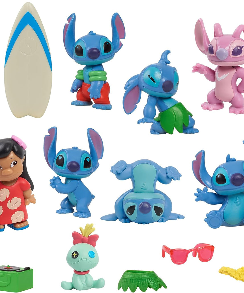 مجموعة ديزني ليلو وستيتش، 13 قطعة، مقاس 3 بوصات (5 سم)، ألعاب أطفال مرخصة رسميًا من جاست بلاي، مناسبة للأطفال من الأولاد والبنات، من عمر 3 سنوات فما فوق