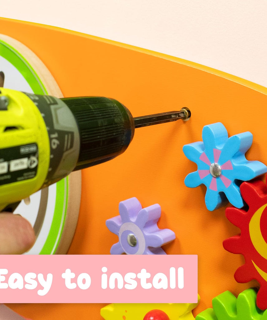 لوحة أنشطة الدب فيجا، لعبة حائط خشبية من مونتيسوري، لوحة تعلم حسية لتنمية المهارات الحركية والدماغية، لعبة تعليمية صديقة للبيئة وموفرة للمساحة، للأولاد والبنات من عمر 18 شهرًا فما فوق