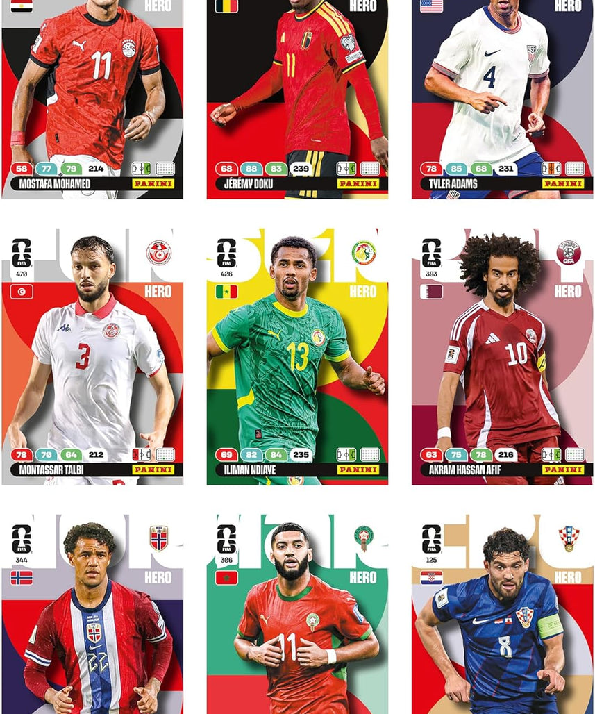 Panini FIFA World Cup 2026 Adrenalyn XL Classic Tin Trading Cards, 8 Packs with Limited Edition Cards and Golden Baller, Official Football Collectible Card Game Set for Kids and Collectors Age 6+