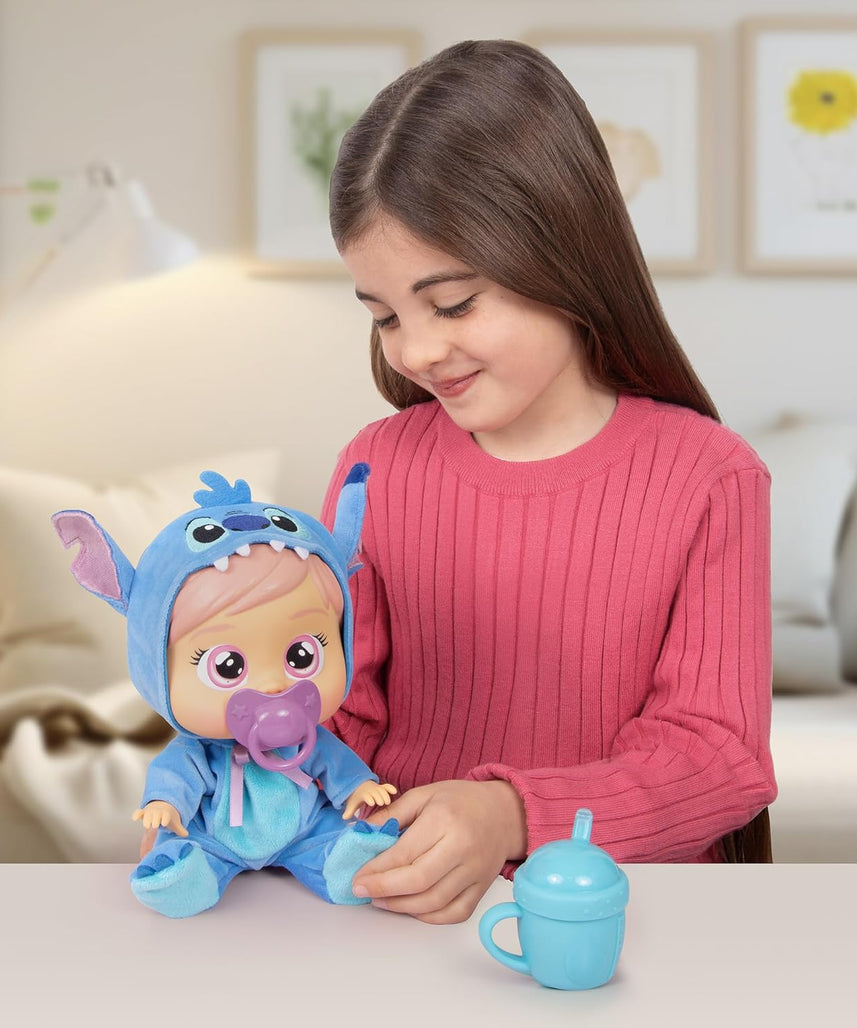 Cry Babies Loving Care Disney Stitch, Comes with Stitch Costume, Includes Accessories, Baby Doll, Pretend Play, Roleplay, 1 Years+