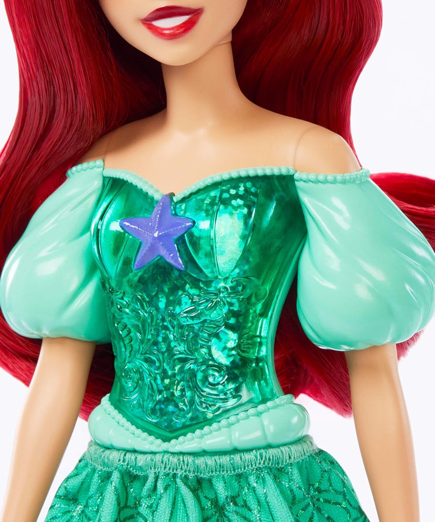 Disney Princess Ariel Doll, Posable Fashion Doll with Long Hair, Removable Skirt, Tiara and Shoes, Kids 3+