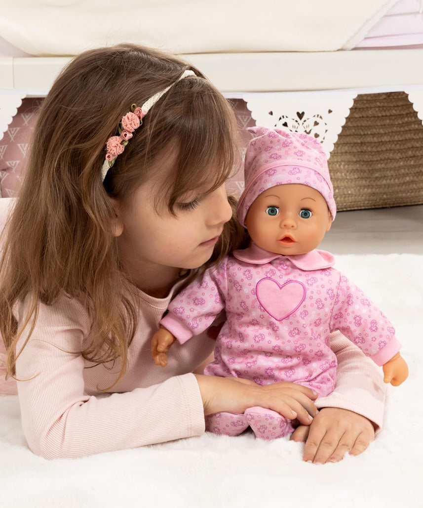 Bayer Design 93824CO Interactive Baby Doll Talking Soft Body Dummy Bottle 38 cm