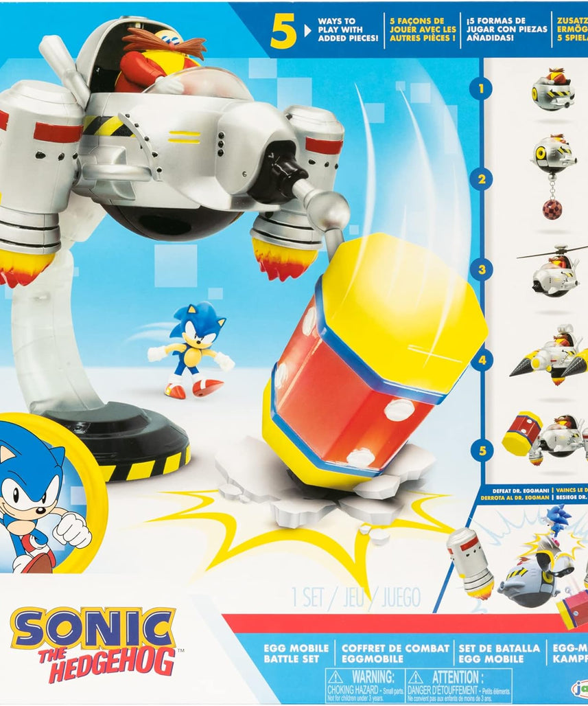 مجموعة معركة سونيك القنفذ البيضة المتنقلة، مجسمات سونيك والدكتور إيغمان مقاس 2.5 بوصة، مجموعة لعب من 14 قطعة، تكوينات قابلة للتخصيص، لعبة فيديو قابلة للتجميع للأطفال