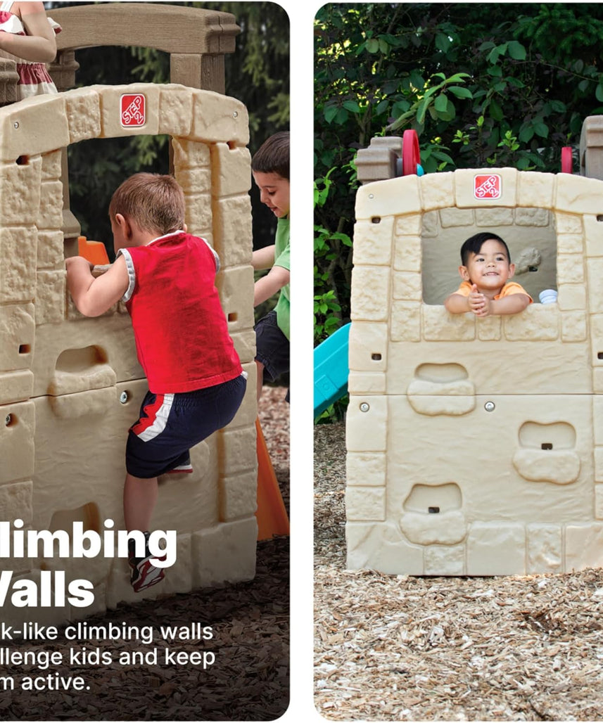 Step2 Naturally Playful Woodland Climber II, Kids Outdoor Activity Playset with Slide + Climbing Wall for Toddlers 2Y+