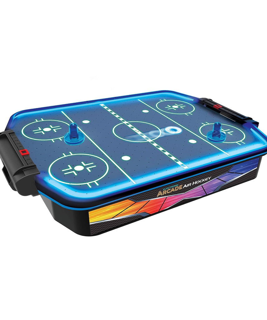 Ambassador Merchant Electronic Arcade Air Hockey, Neon LED Rails, Large Playing Surface, Powerful Airflow, Plastic Frame, Adults+