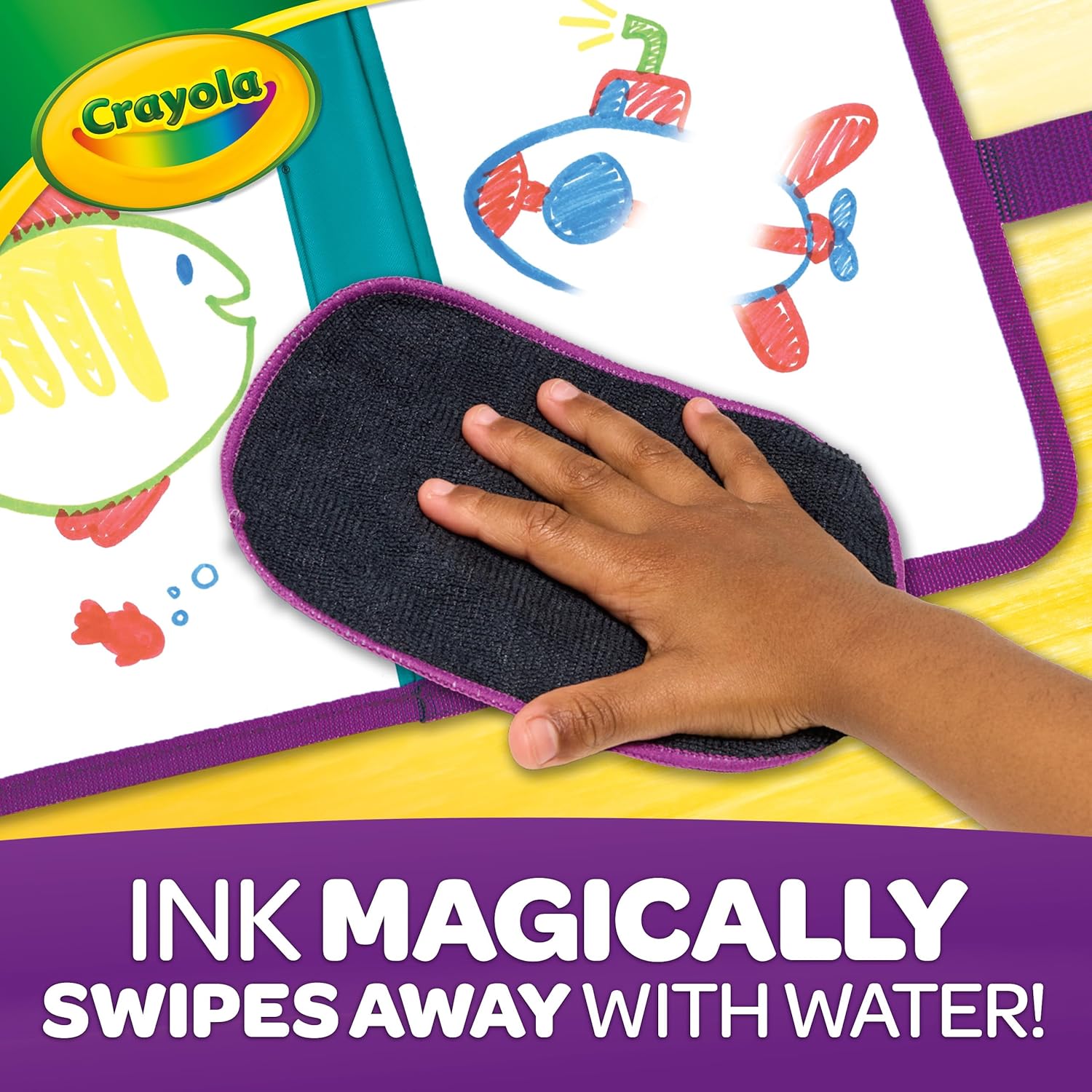 Crayola Color & Erase Drawing Board for Kids, Travel Coloring Kit, Gift 3+