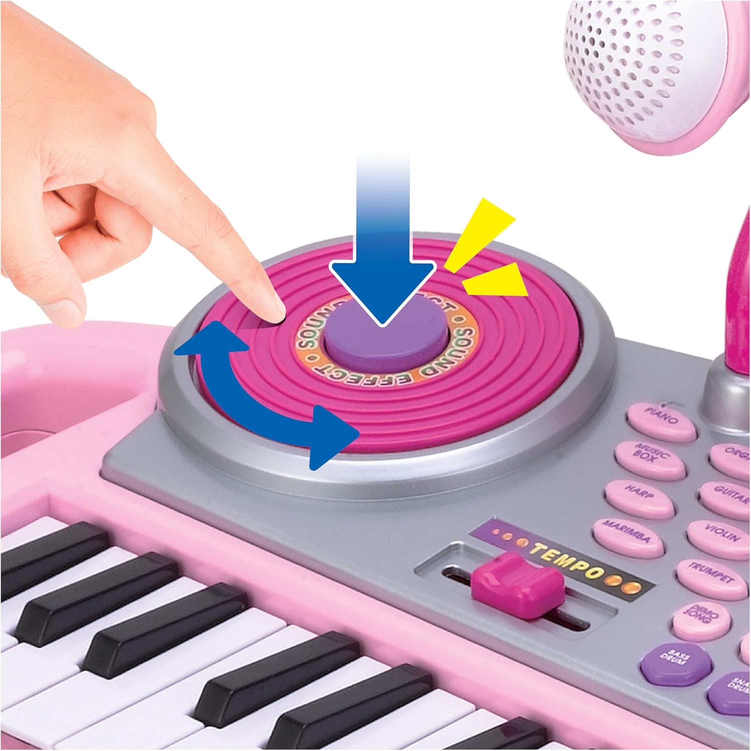 Winfun Keyboard Rock Star Set | 37-Key Kids Musical Toy with Light-Up Keys, Mic, DJ Pad & Stand | 8 Rhythms, 5 Drum Sounds & Tempo Control | Interactive Educational Music Toy for Kids 3+ Years