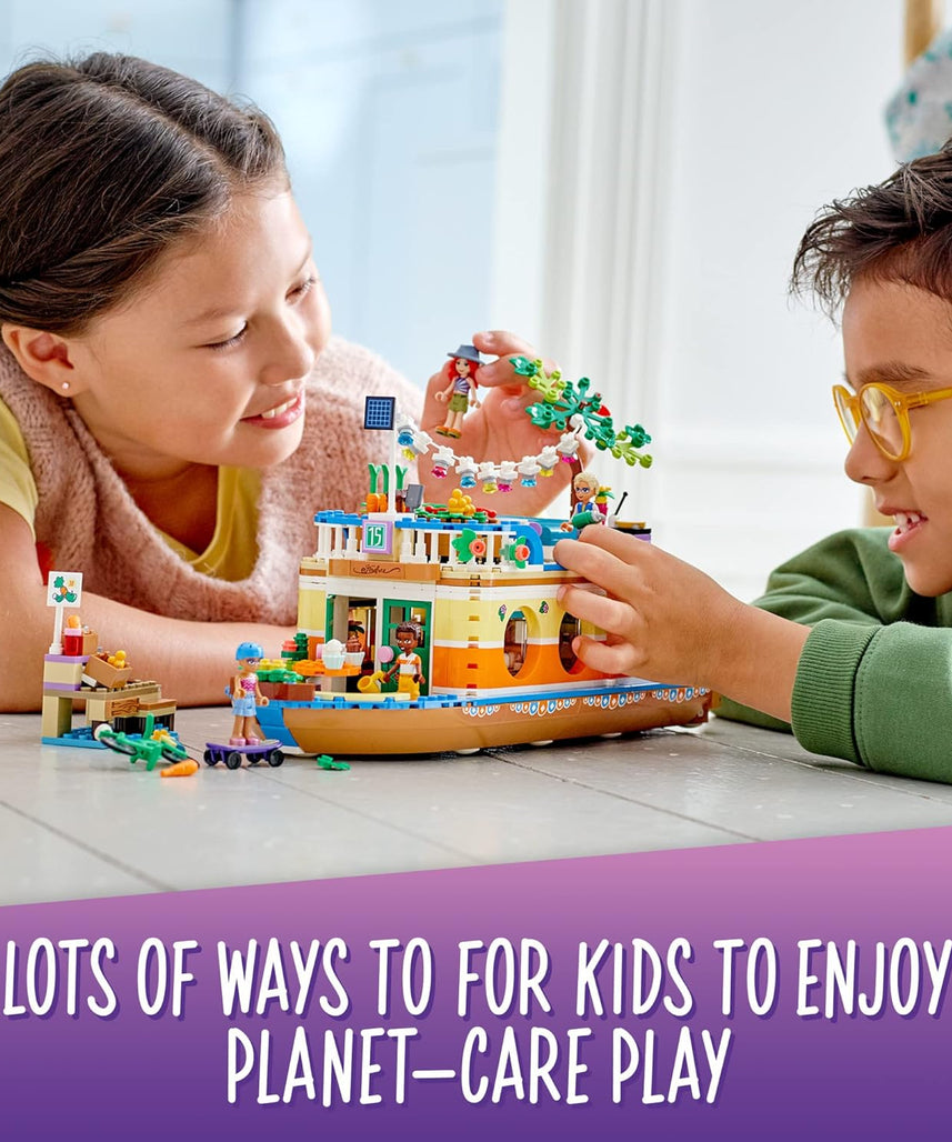 مجموعة بناء منزل القارب القناة 41702 من ليجو فريندز، 737 قطعة مع 4 دمى صغيرة، بما في ذلك ميا ولعبة حيوان واحدة، هدية عيد ميلاد للأطفال من سن 7 سنوات فما فوق